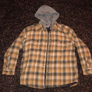 Craftsman Flannel Black and Orange Plaid Jacket